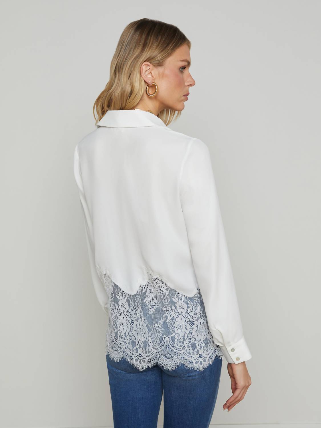 L'Agence - Adalee Lace Inset Blouse