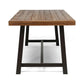 Equilibrium Outdoor Dining Table With Wooden Frame And Slat Top