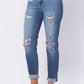 Judy Blue - High Waist Cuffed Boyfriend Jeans