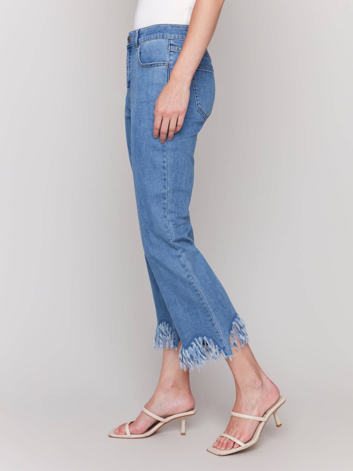 Charlie B - Fringed Hem Cropped Jeans