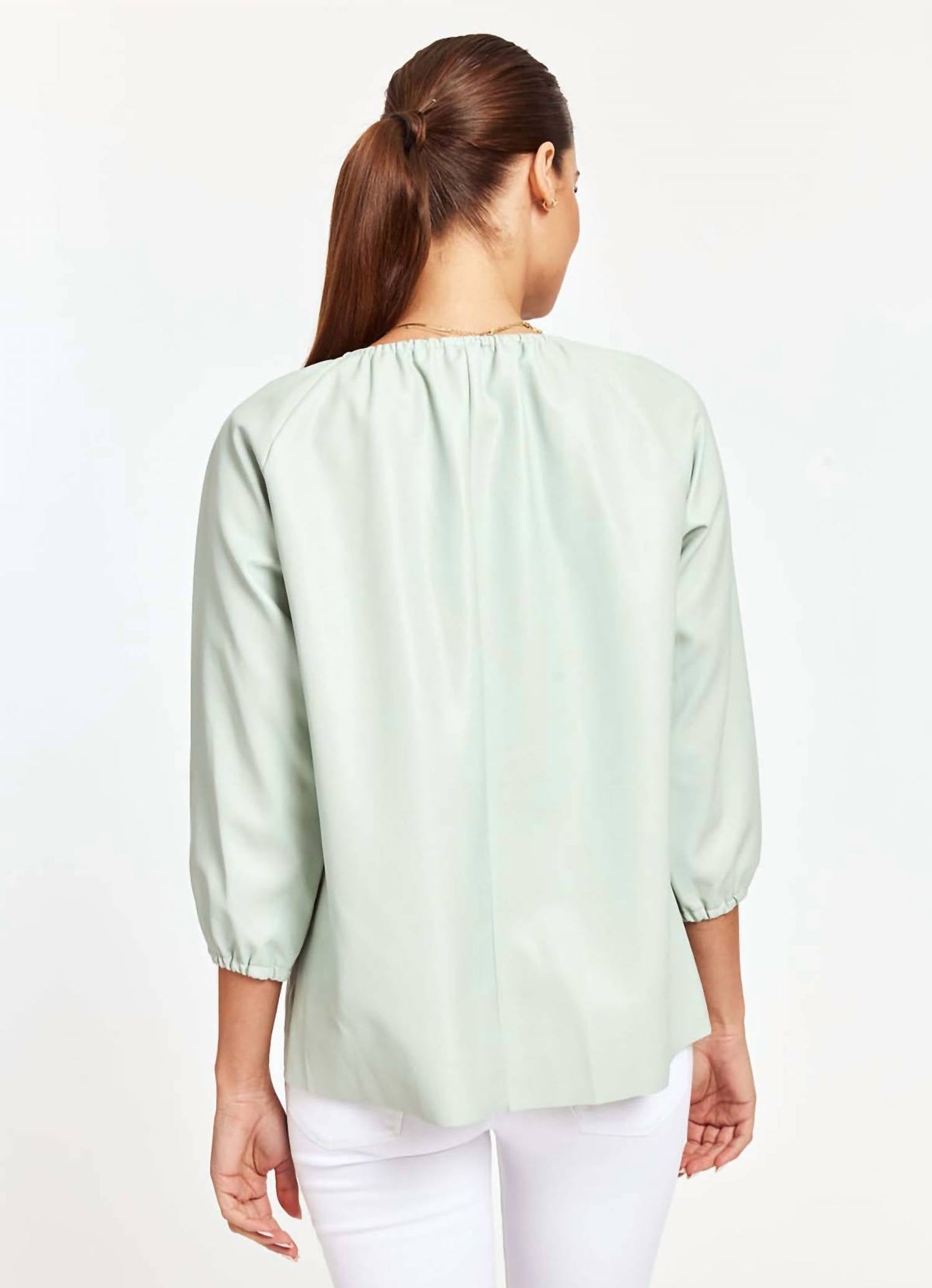 Dolce Cabo - Blakely Faux Leather Puff Sleeve Top