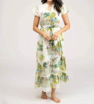 Beau & Ro - Palm Flutter Midi Dress