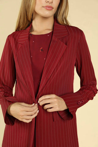Honey Punch - Power Hour To Happy Hour Striped Blazer