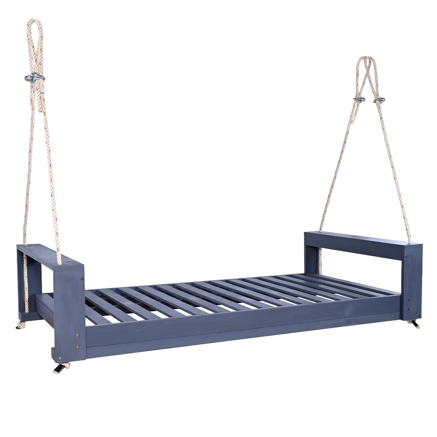 Twin Size Porch Swing Bed Seating Gray