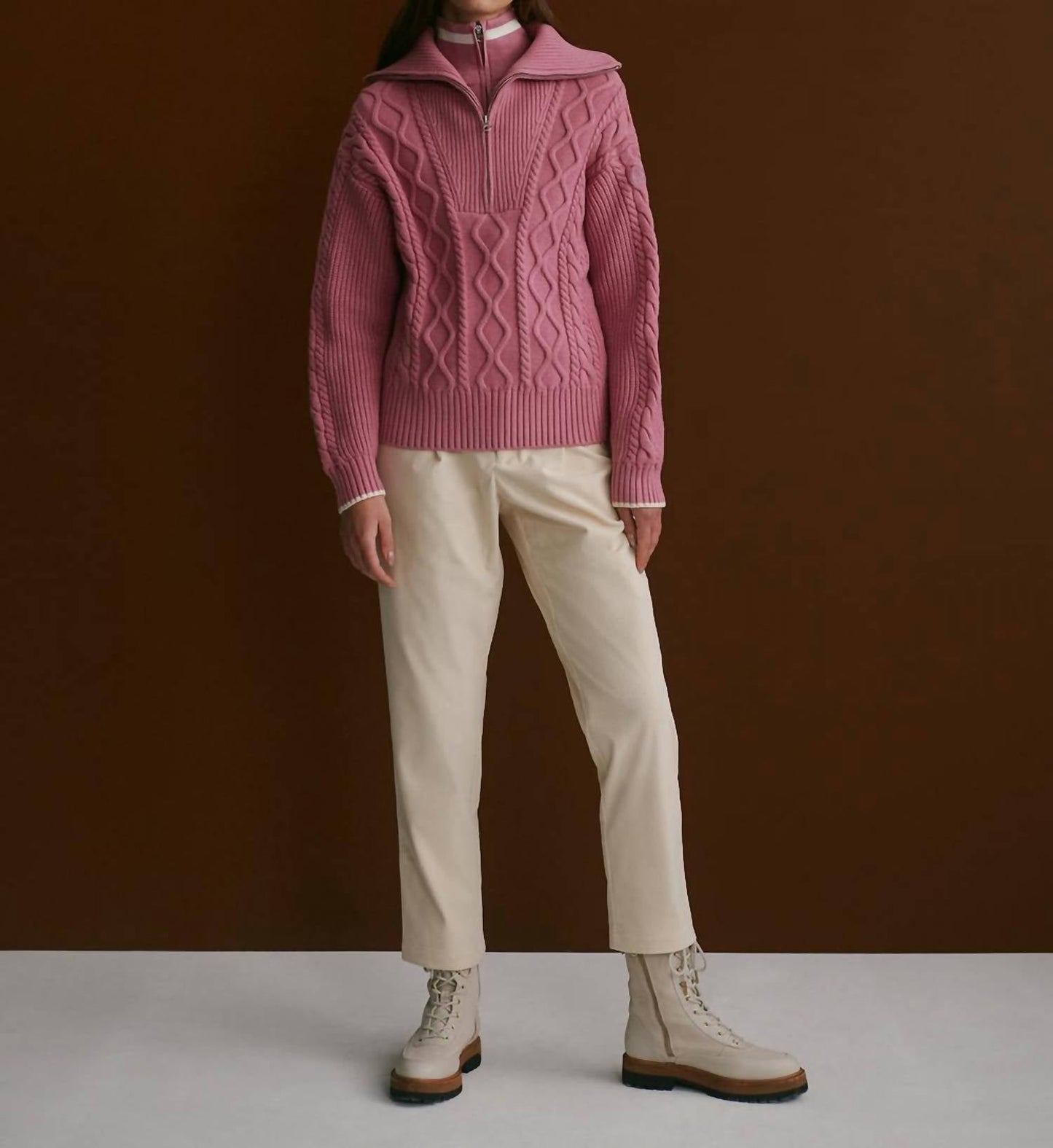 Varley - Didi Relaxed Cable Half-zip Knit Sweatshirt