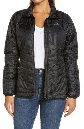 LLBean Black PrimaLoft Packaway Jacket - Size Small
