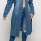 Curve Market - Distressed Denim Duster Jacket