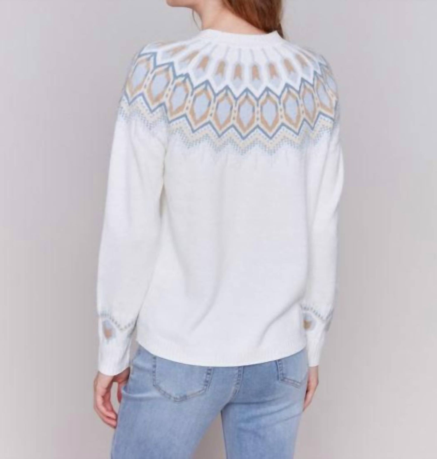 Charlie B - Plush Jacquard Ski Raglan Sweater