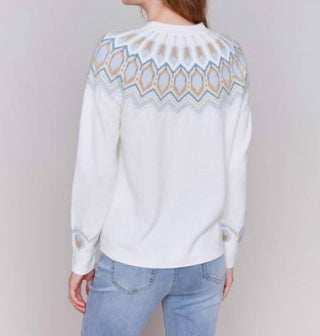 Charlie B - Plush Jacquard Ski Raglan Sweater