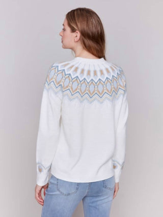 Charlie B - Plush Jacquard Ski Raglan Sweater