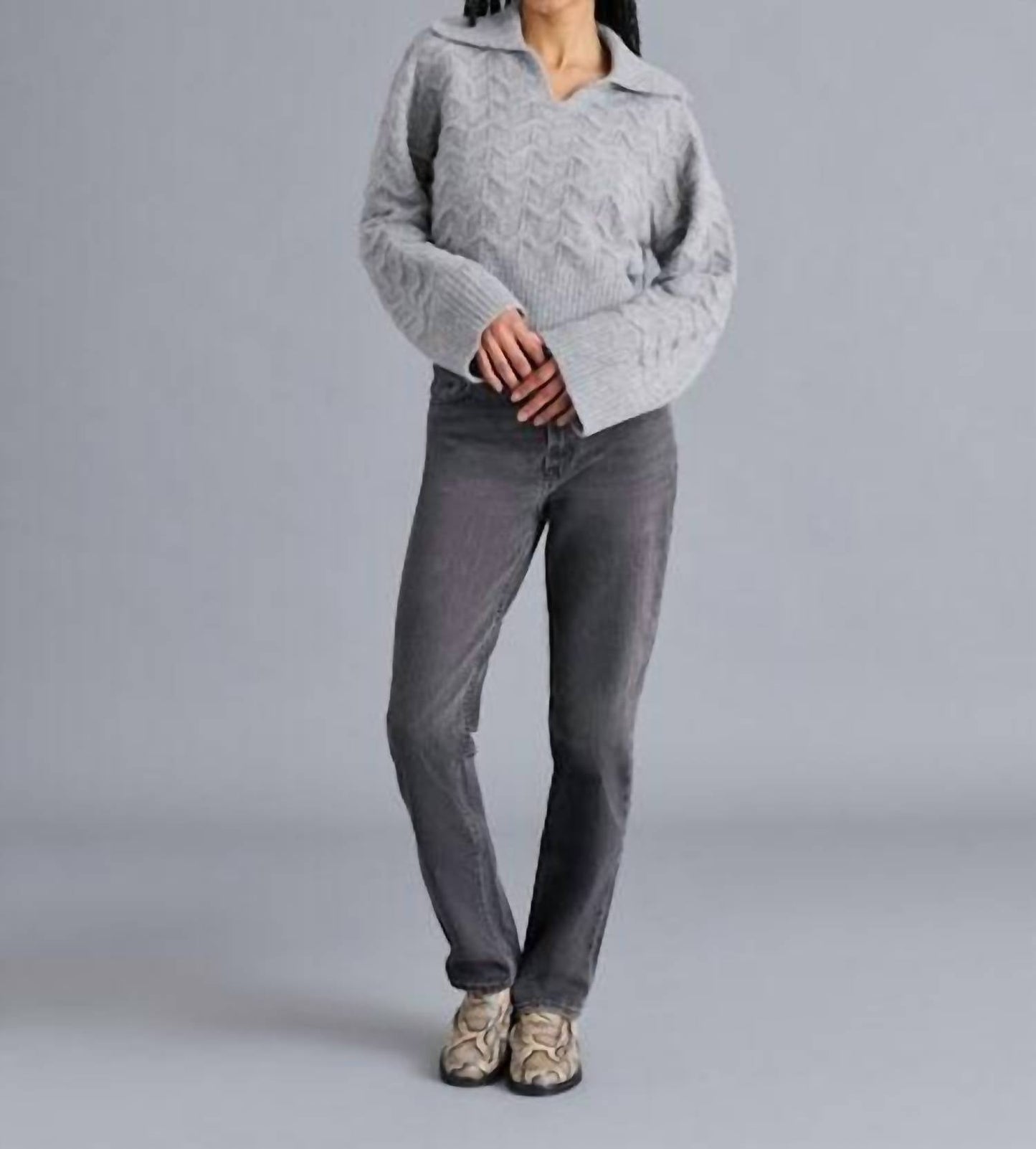 Steve Madden - Esther Pointelle Collar Sweater