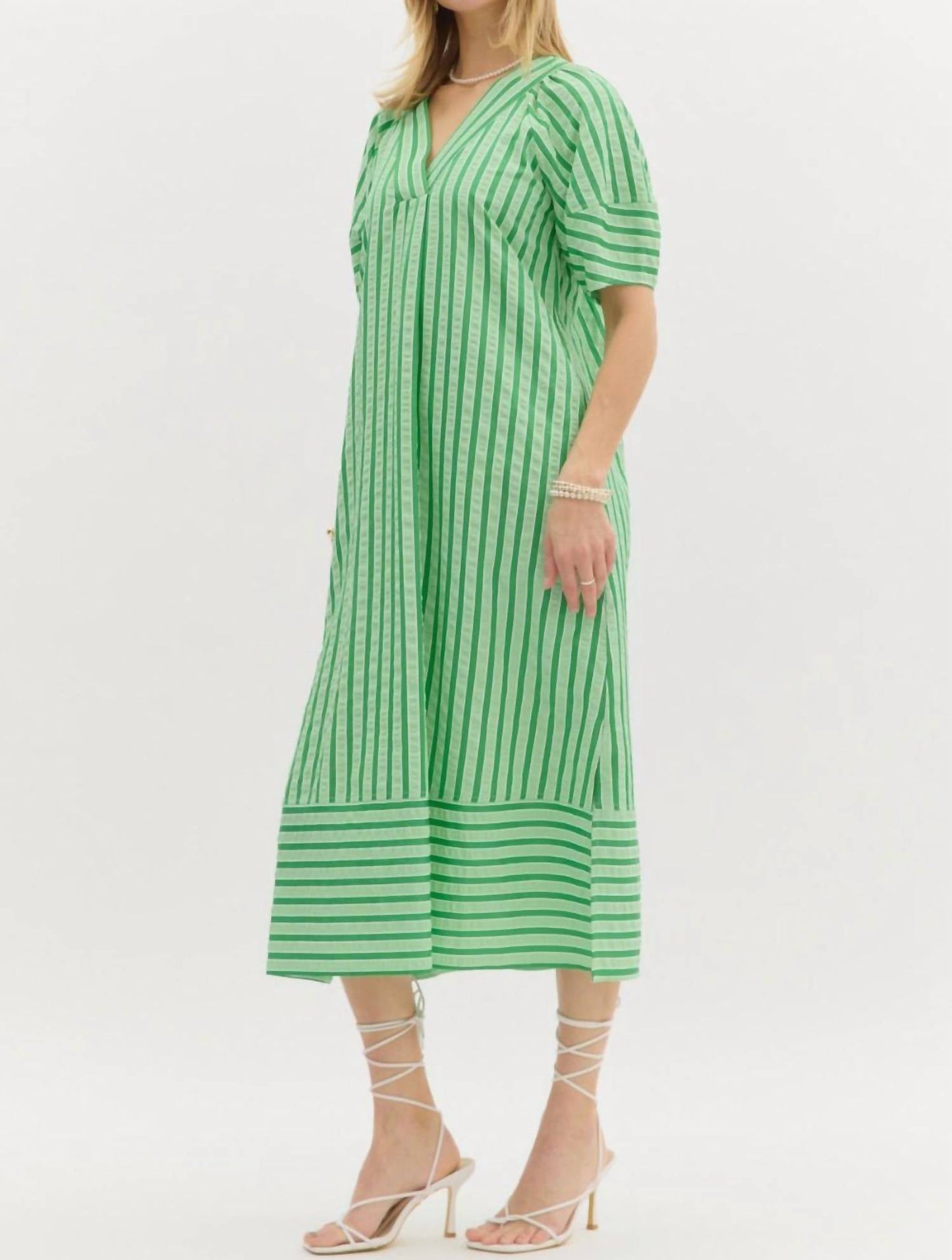 Entro - Stripe Midi Dress