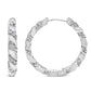 14K White Gold 1 1/5 Cttw Lab Grown Diamond Swirl Design 1" Inch Hoop Earrings (F-G Color, VS1-VS2 Clarity)