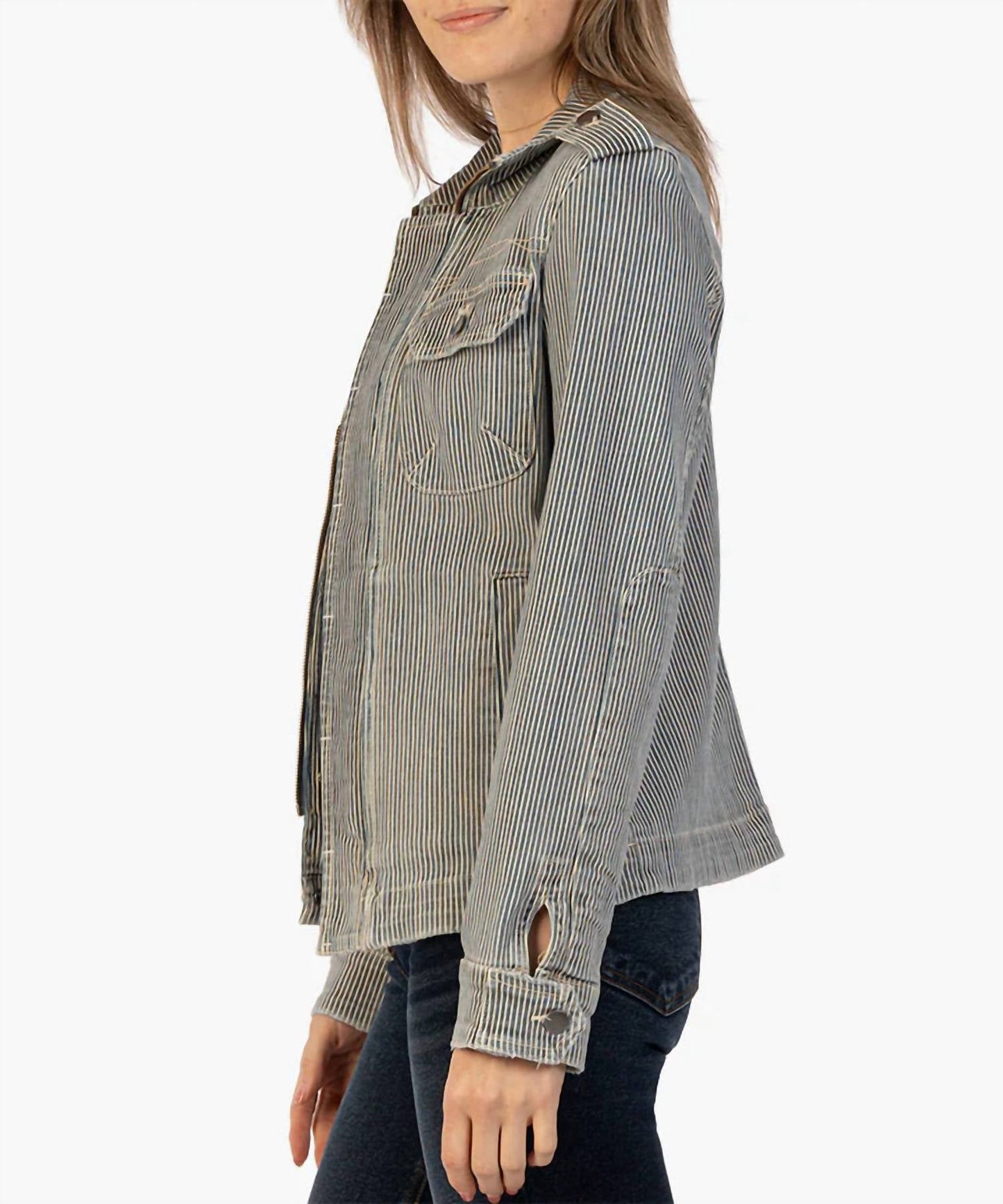 Kut From The Kloth - Amanda Boxy Hickory Denim Jacket