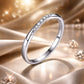 925 Sterling Silver Pavé Set CZ Platinum Plated Ring Size 6 for Women