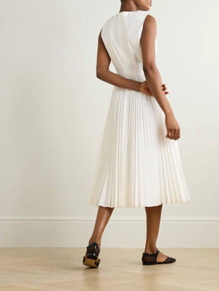 Theory - Pleated Poplin Midi Dress