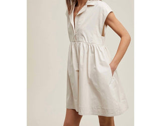 Wishlist - Stay When It's Tough Collared Sleeveless Mini Dress