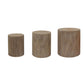 Set of 3 Rounded Wood Coffee Tables, End Tables, Plant Stands - Rustic Wood Finish