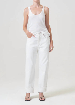 Agolde - Fran High Rise Wide Leg Low Slung Cuffed Jeans