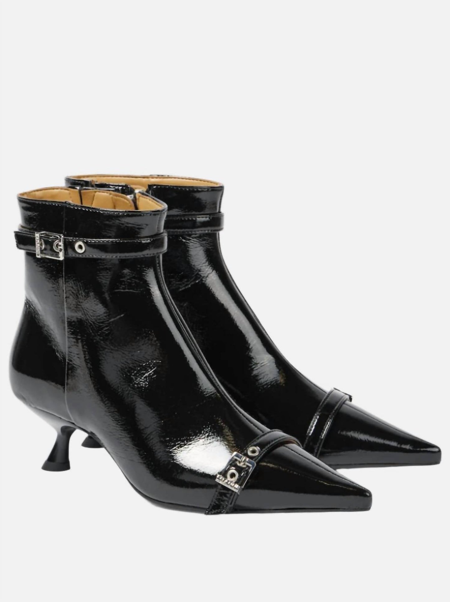 Ganni - Women's Eyelets Kitten Heel Boots