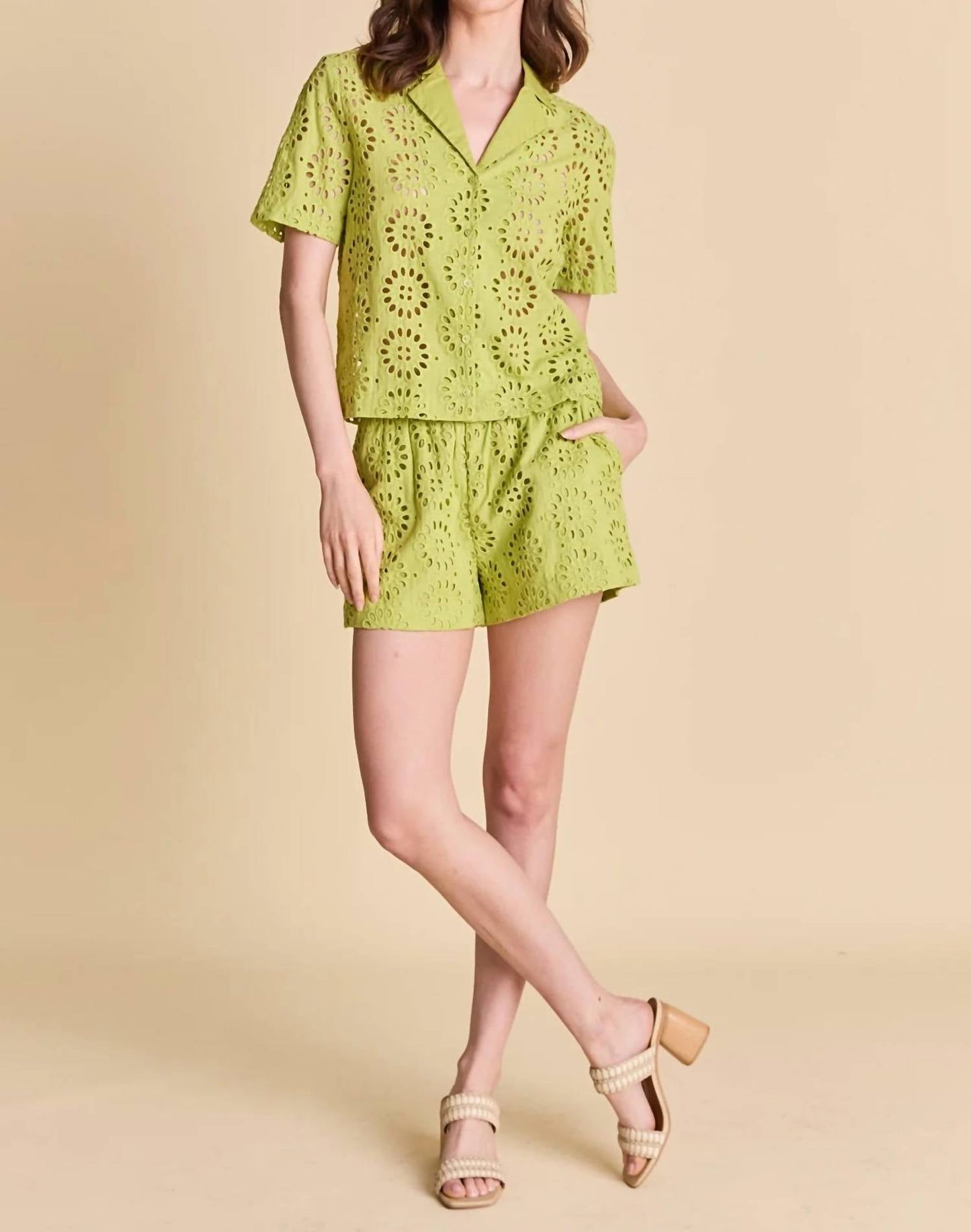 English Factory - EMBROIDERED COTTON CAMP SHORT