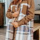 1 The Woman - Plaid Patch Work Long Sleeve Shirt Mini Fall Dress