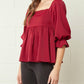 Entro - Square Neck Babydoll Top