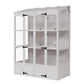 TOPMAX 78-Inch Wooden Greenhouse with Skylights and Folding Shelves