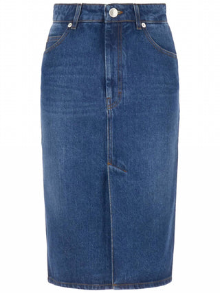 Ami - Women's Pencil Denim Midi Skirt