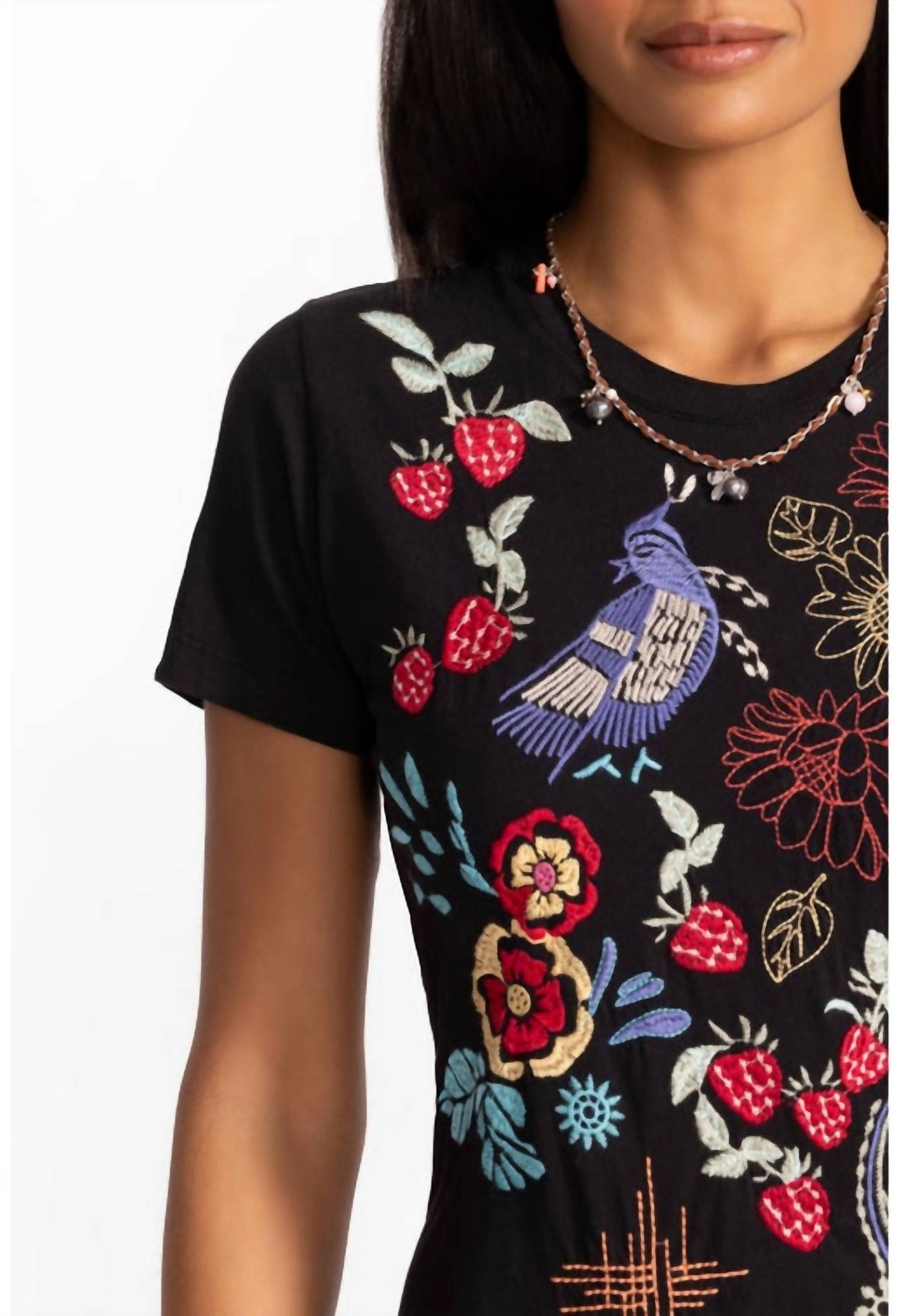 Johnny Was - ASYMMETRIC RUFFLE FLOUNCE SHORT SLEEVE DRESS CORA