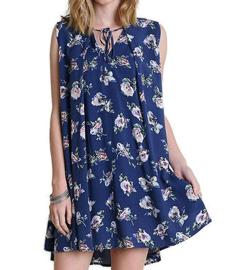 Umgee - Floral Keyhole Sleeveless Dress