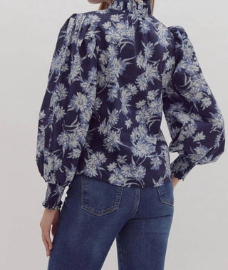 Entro - Floral Print Poplin Blouse