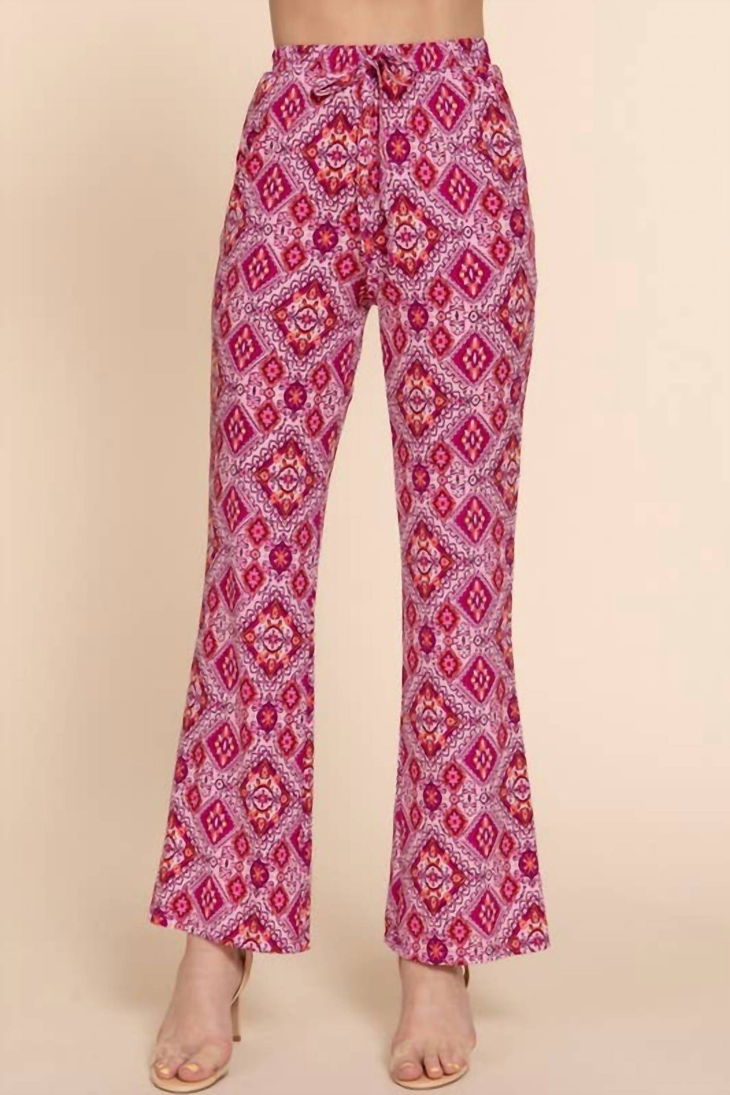 Active Basic - Stretch Print Straight Long Pants