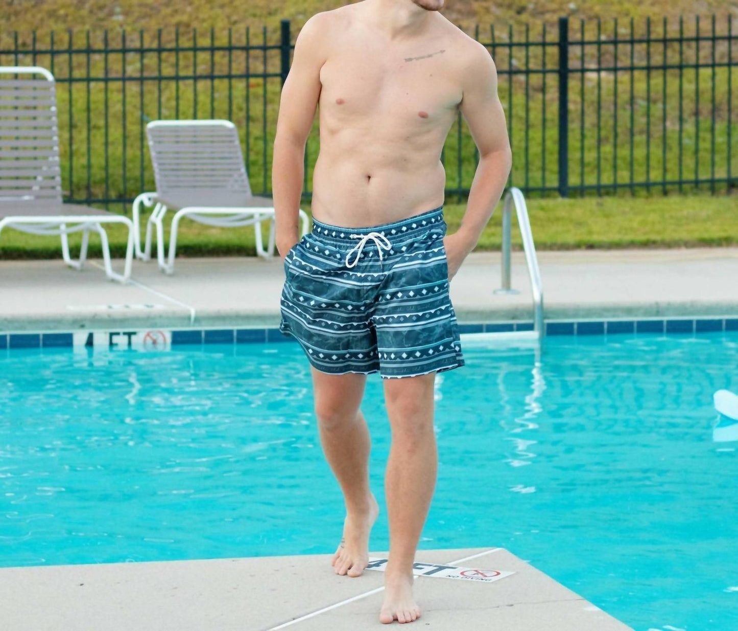 Old South Apparel - Aztec Pattern Soft Mesh Swim Trunks