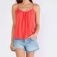 Lovestitch - Crochet Lace Scoop Neck Tank Top: Hibiscus
