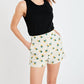 2.7 August Apparel - Daisy Embroidered Linen Shorts