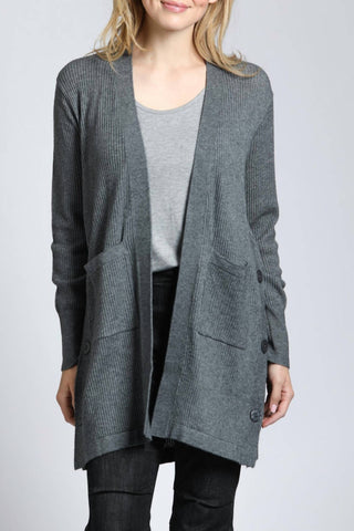 Apny - Open Weave Side Button Cardigan