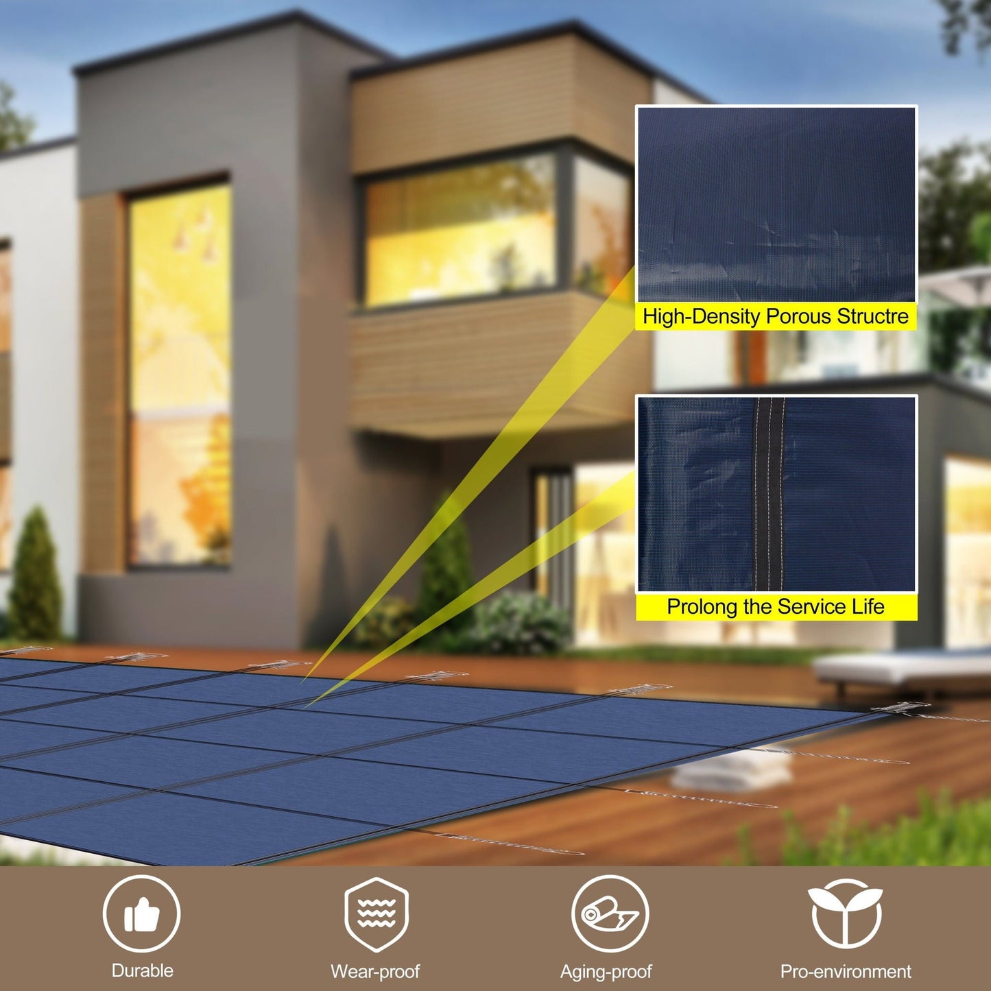 16 x 32 Ft Rectangle Inground Pool Safety Cover