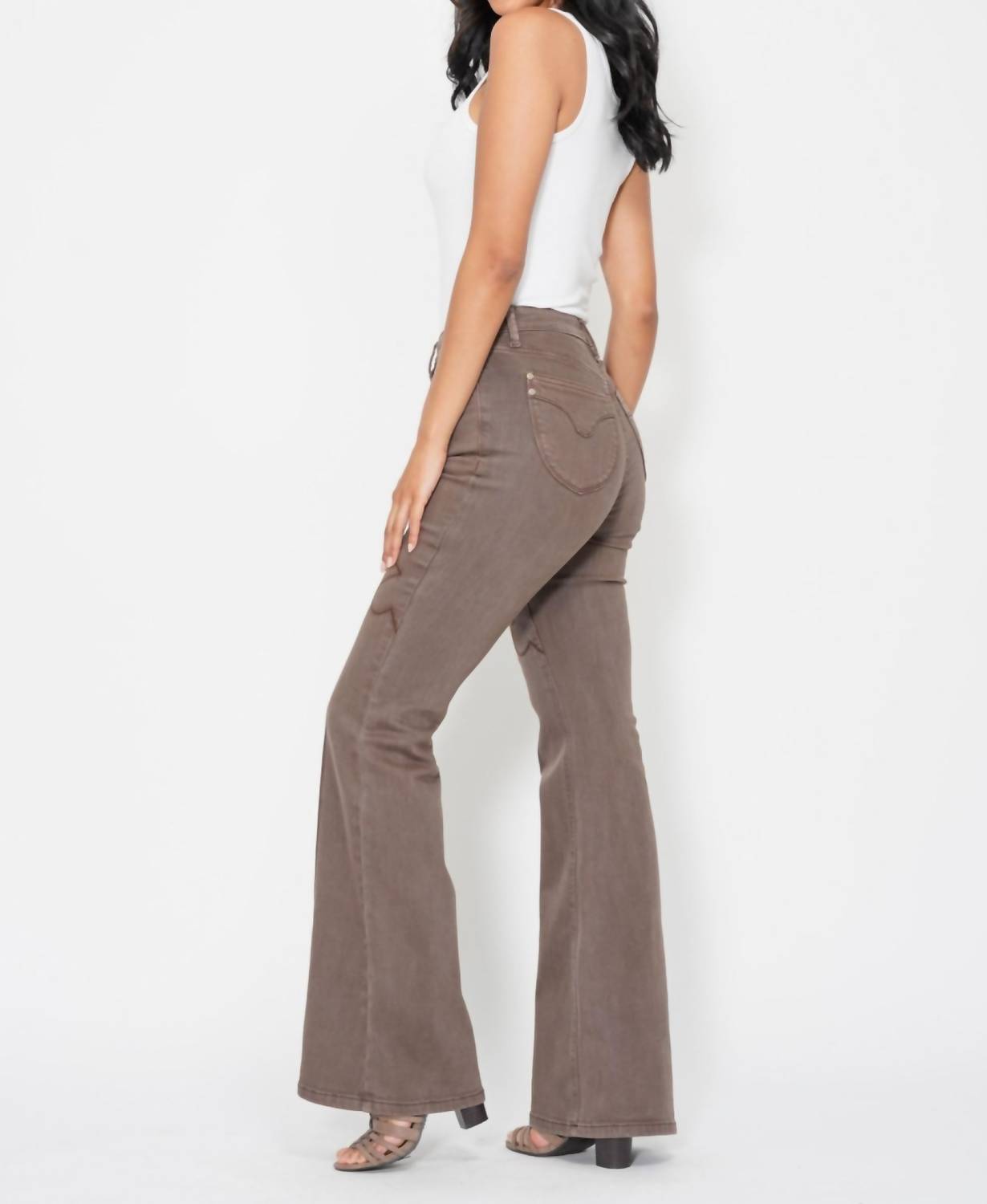 Judy Blue - Hi Waist Shield Back Pockets Flare Jeans