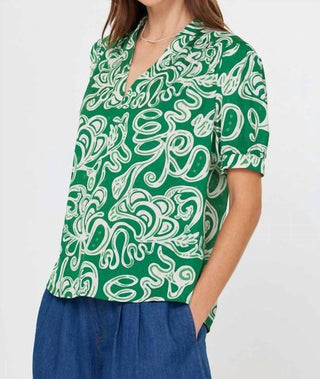 Current Air - Abstract Printed V-neck Blouse