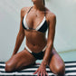 Gigizara - Lunar Triangle Bikini Top Geo Wave Elegance