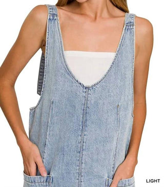 Trendsi - Zenana Denim Overall Mini Dress