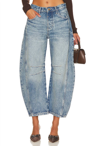 Free People - Good Luck Mid Rise Barrel Jean