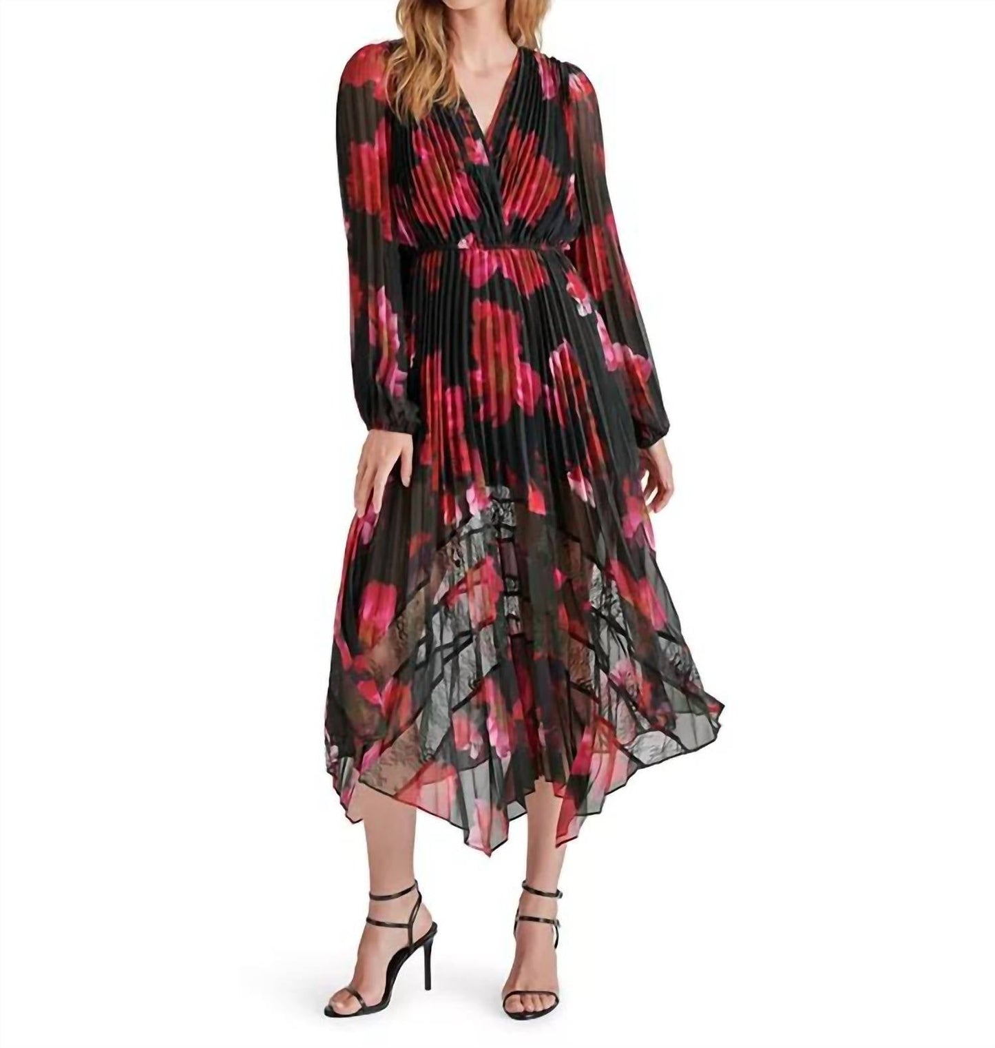Steve Madden - Floral-print Pleated Midi Dress