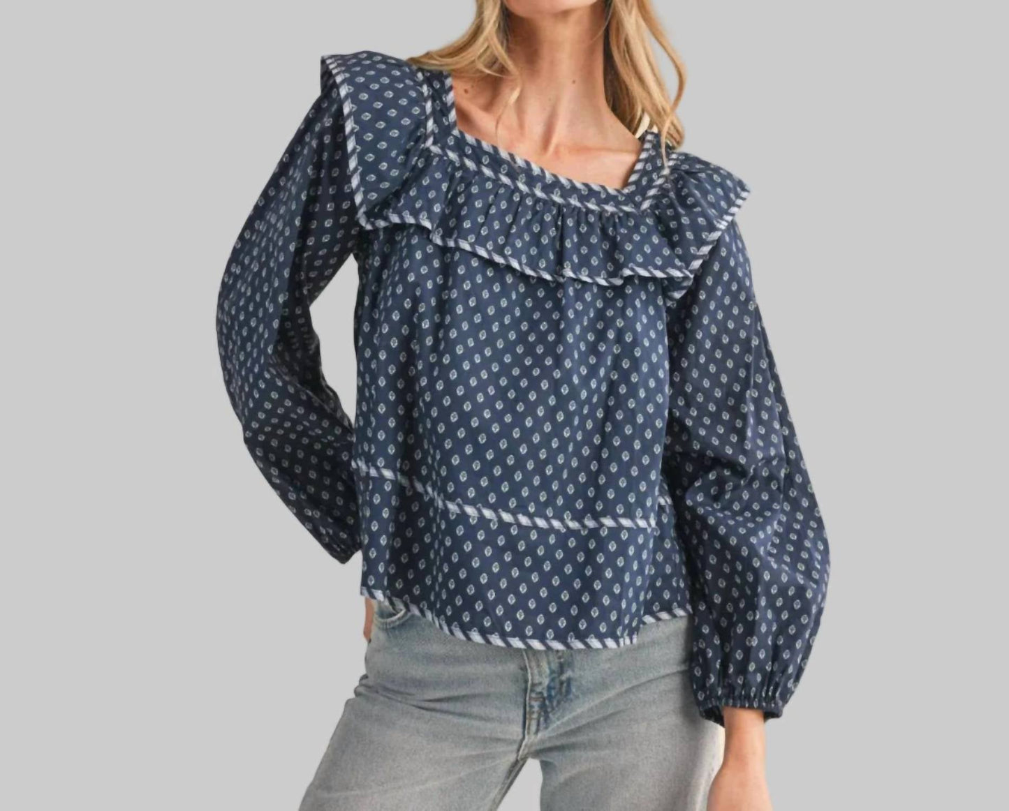 &Merci - Baby Doll Square Neck Blouse