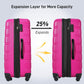 Hardshell Luggage Sets 2 Pieces + Bag Spinner Suitcase With TSA Lock Lightweight 20" / 28" - Pink