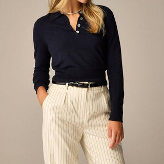 J.Crew - Featherweight Cashmere-blend Long-sleeve Polo Shirt