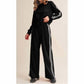 Aapparella - Stripe Sleeve Wide Leg Jogger Set