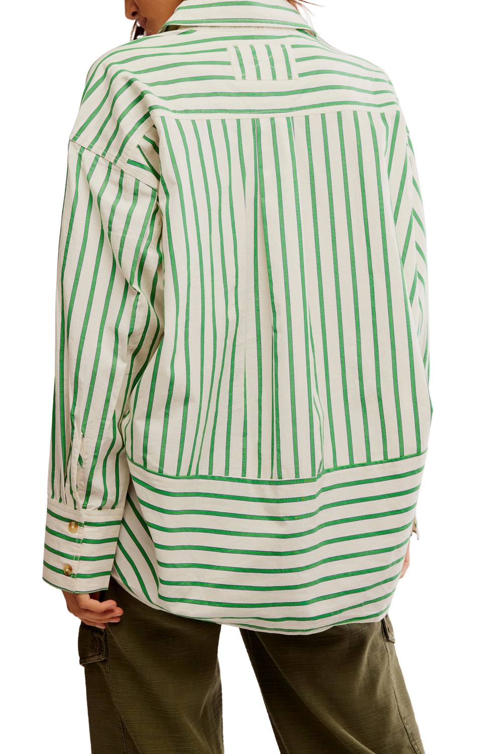Free People - Varsity Vibes Stripe Oversize Button-up Shirt