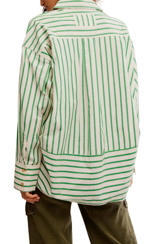 Free People - Varsity Vibes Stripe Oversize Button-up Shirt